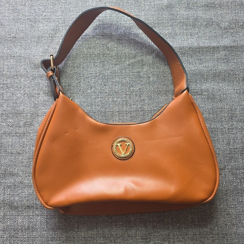 Vera New York Handbag Purse Brown Leather Faux Leather